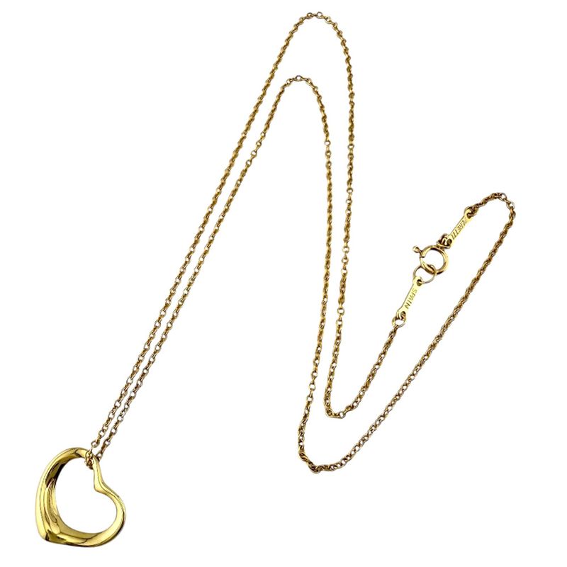 Tiffany & Co Open Heart Necklace 18k Gold 18K Yellow Gold Ladies Tiffany & Co
