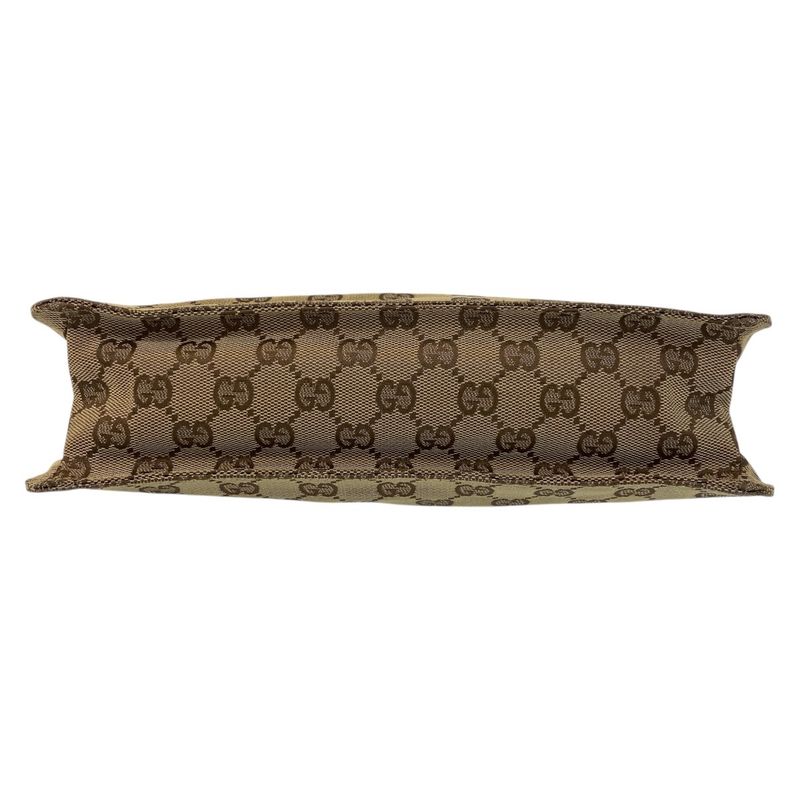 Gucci Beige Brown GG Canvas Leather 120841 Shoulder Bag Pochette Women 506425
