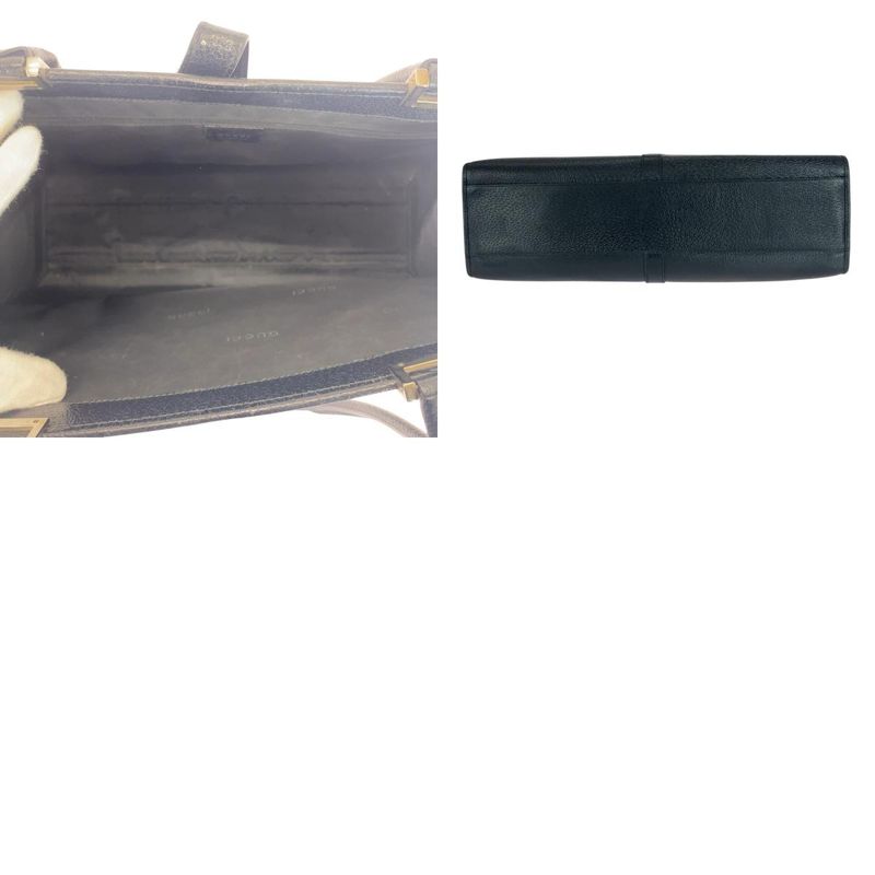 Gucci Jackie Black Silver Hardware Leather 002 1074 Tote Bag Shoulder Bag Women