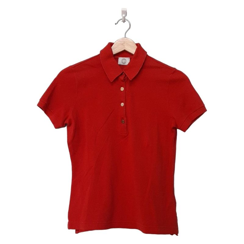 Hermes Short Sleeve Polo Shirt Size S Women's Excellent Condition - Red