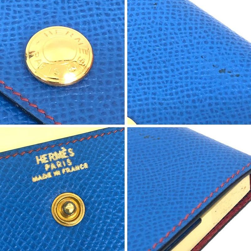 Hermes Post-It Case Aradif Azideh Adejif Sticky Note Case Leather Blue Stationer