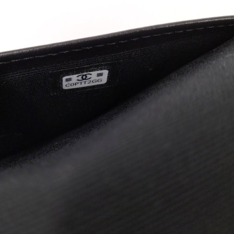 Chanel Pass Port Case Matelasse Caviar Skin Coco Mark Leather Black