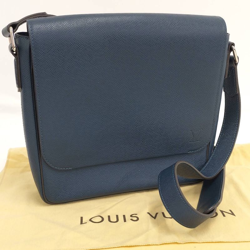 Louis Vuitton Romain PM Shoulder Bag Taiga Blue M32725