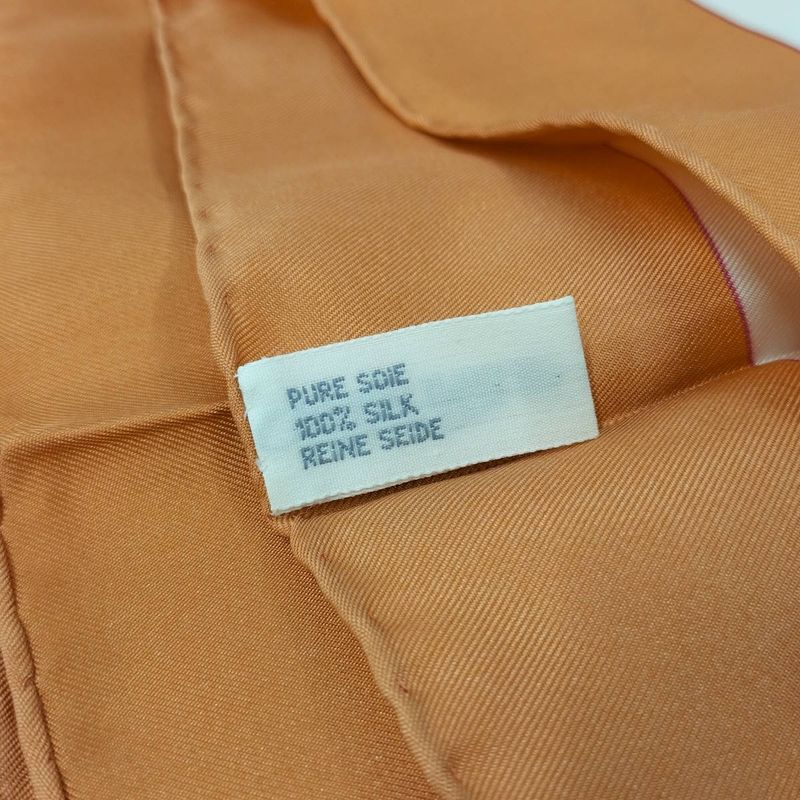 Christian Dior Large Scarf Floral Motif 100% Silk Orange