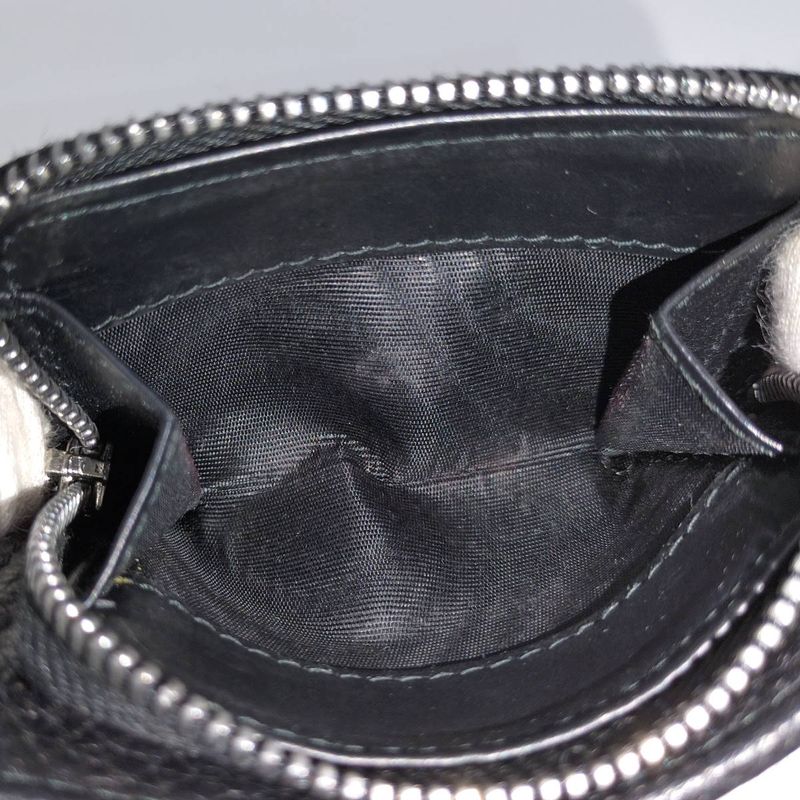 Prada Compact Wallet Trifold Wallet Leather Black