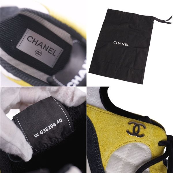 Unused Chanel Sneakers G38294 Low Cut Coco Mark