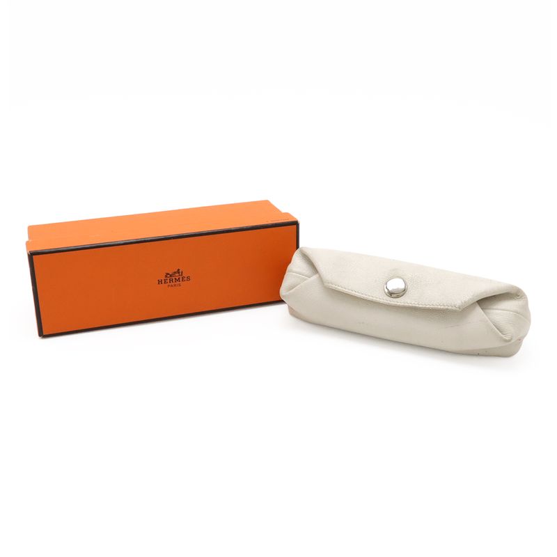 Hermes Bee Pop PM Pouch Small Bag Pencil Case Pencil Box Leather Off-White