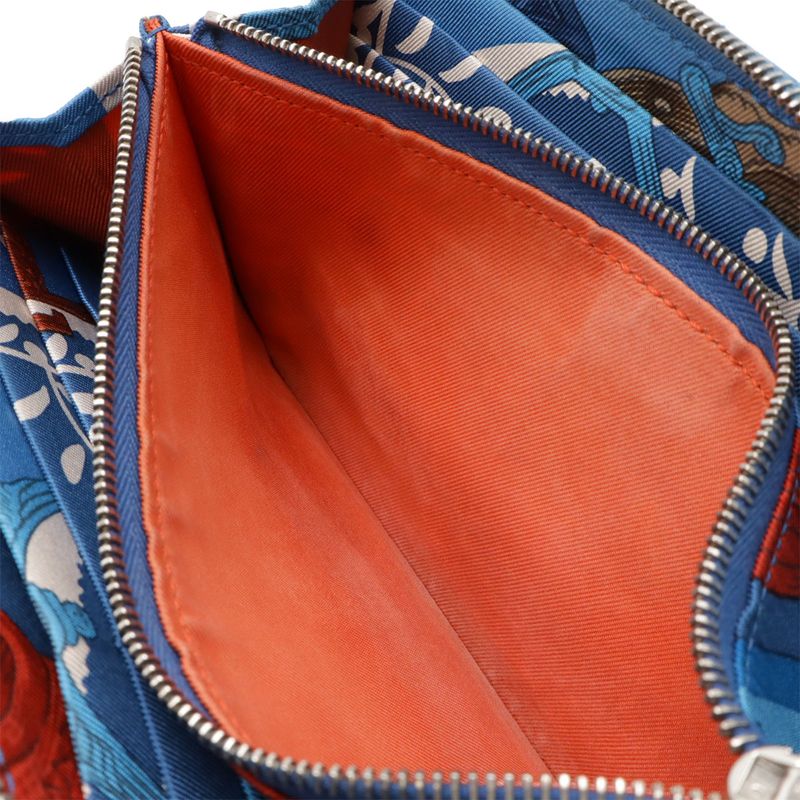 Hermes Azap Long Silk Inn Round Zipper Long Wallet Vaux Epson Leather Blue