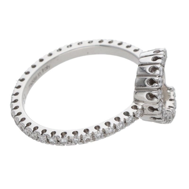 Gucci 18k White Gold Diamond Alphabet Ring Men's Size 10