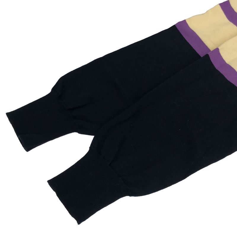 Loewe Striped Cotton Knit Polo Shirt S359y14kfq Black Purple S