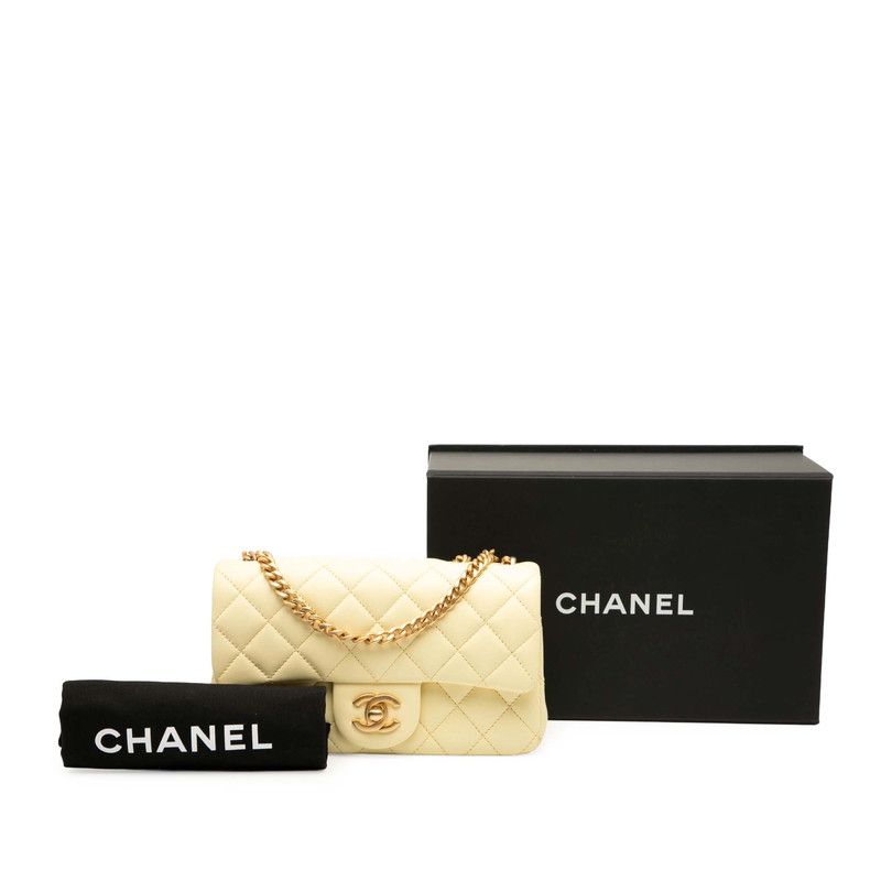 Chanel Mini Matelasse 20 Chain Shoulder Bag A69900 Yellow Gold Hardware