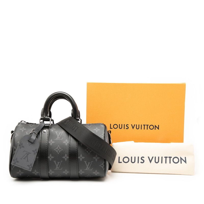 Louis Vuitton Monogram Eclipse Reverse Keepall Bandoliere 25 Handbag Shoulder