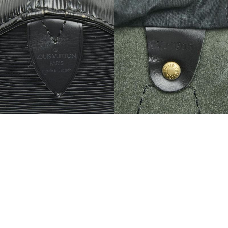 Louis Vuitton Epi Speedy 30 Handbag Boston Bag M59022 Noir Black Leather Women