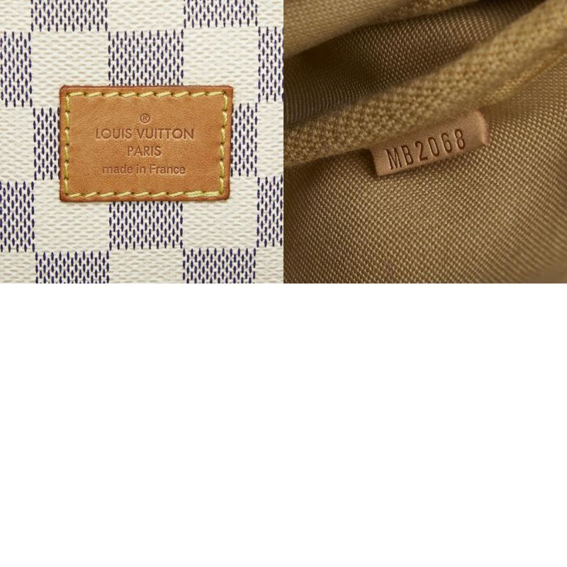 Louis Vuitton Damier Azure Saumur Special Order N48202 White Brown PVC Leather