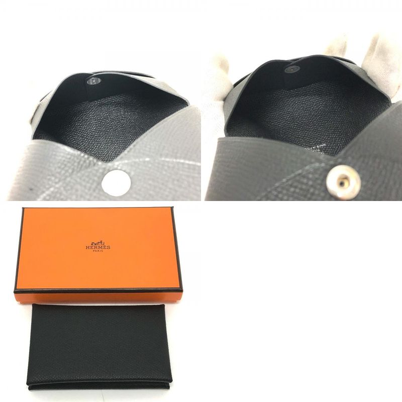 Hermes Card Case Calvi Epson Black