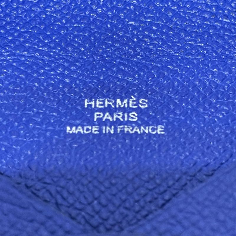 Hermes Business Card Case Calvi Blue