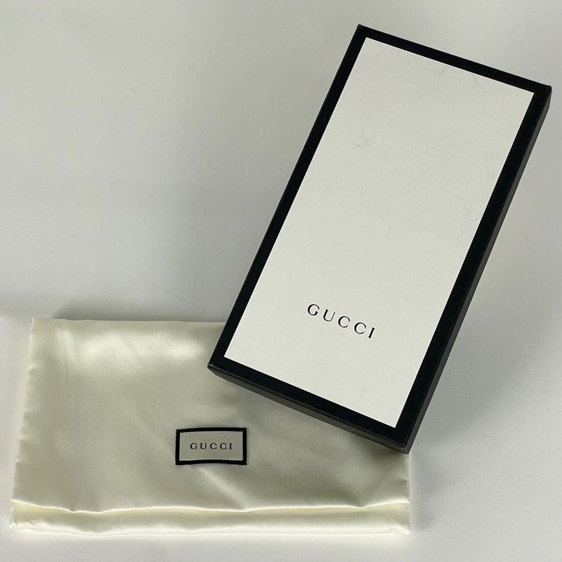 Gucci GG Marmont Long Wallet Double G Round Zipper Long Leather Black 428736