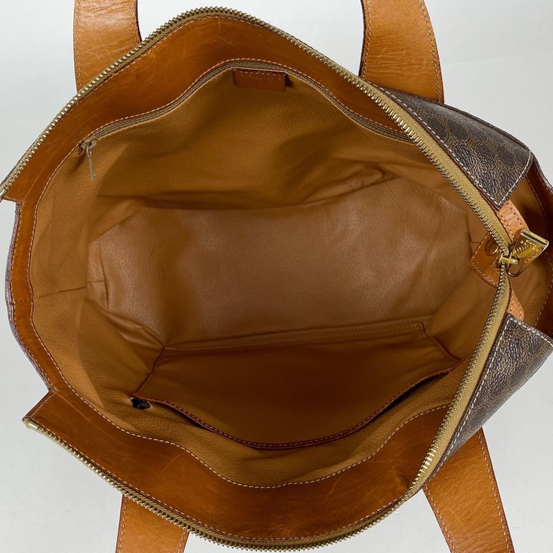 Celine Macadam Pattern Tote Handbag Tote Bag Coated Canvas Brown Women