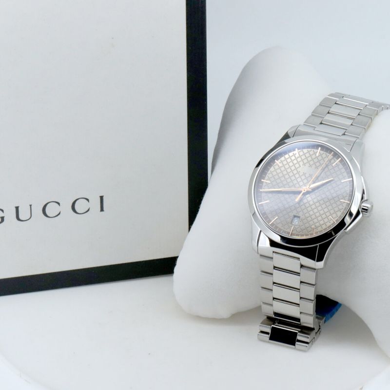 Gucci G-timeless 126.4 Men's Wristwatch Quartz Gold Color Stainless Steel