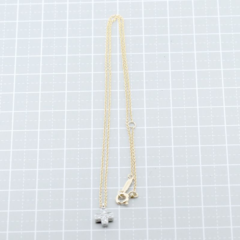 Tiffany & Co Cruciform Diamond Necklace 18K Yellow Gold (18k Yellow Gold) Pt950