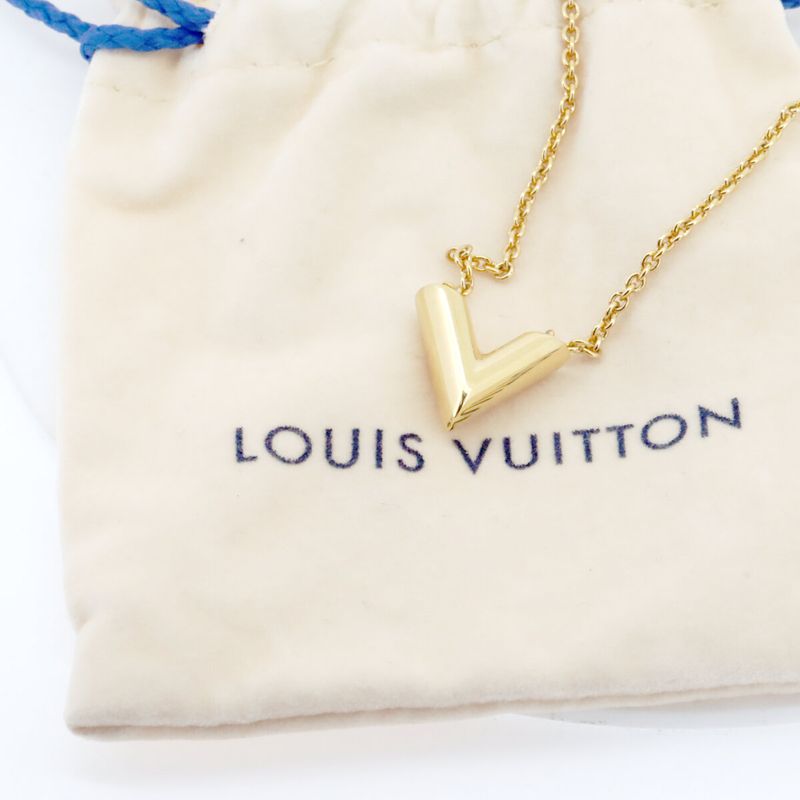 Louis Vuitton Escential V Necklace M61083 Gold Color Pawnshop Item