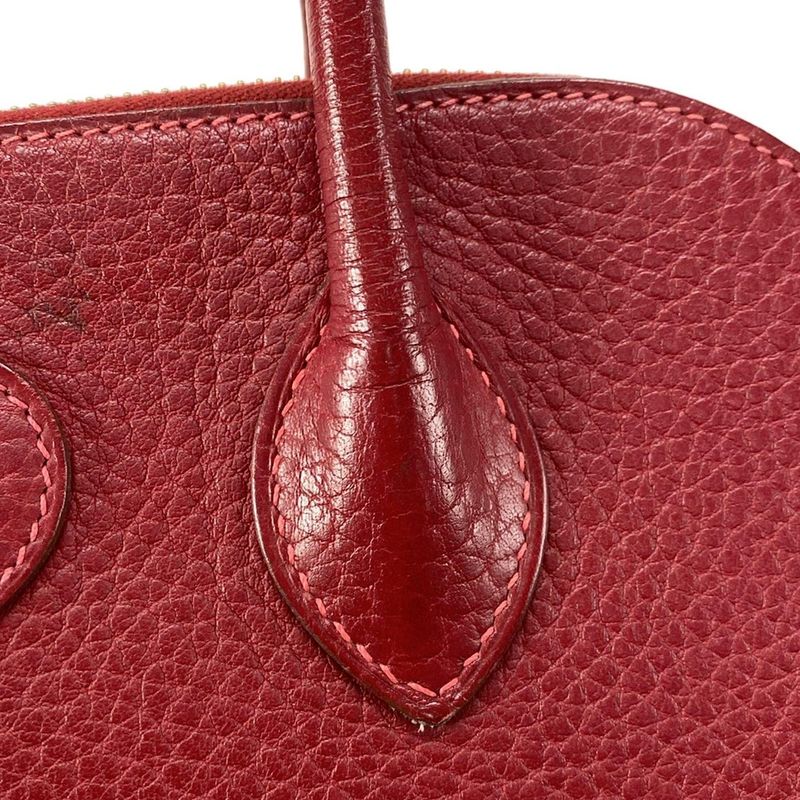 Hermes Bolide 31 Rouge Vif Gold Hardware Handbag