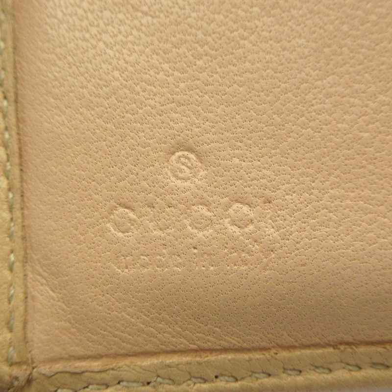 Gucci Trifold Wallet GG Pattern Pink and Beige Leather