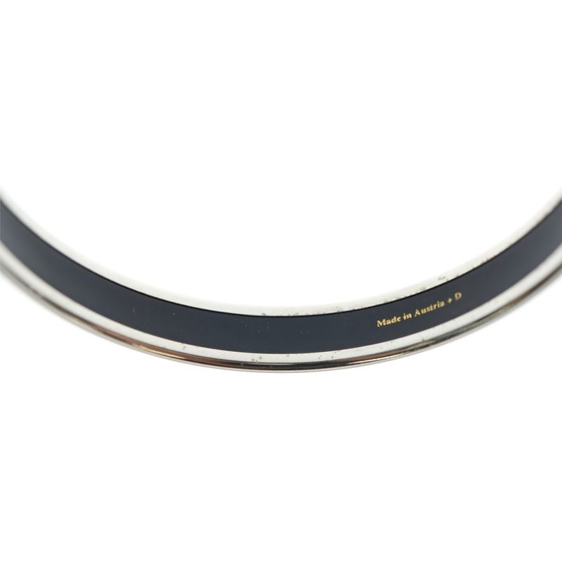 Hermes Emile PM Bangle Bracelet Pinkblacksilver GP