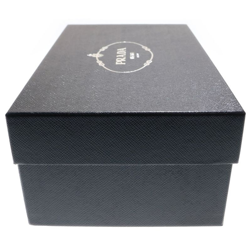 Prada Triangle Logo Oxford Brushed Leather Loafers Black White 2db223