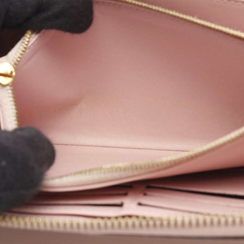 Louis Vuitton Round Long Wallet Zippy Wallet Monogram Vernis Rose Ballerine