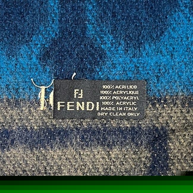 Fendi Scarf Blue Navy Cleaned Excellent Condition Acrylic