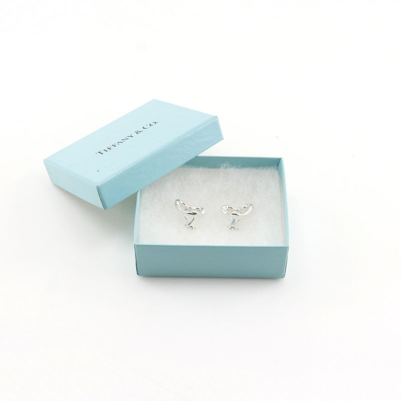 Tiffany & Co Open Heart Silver 925 Ladies 10.6g Earring