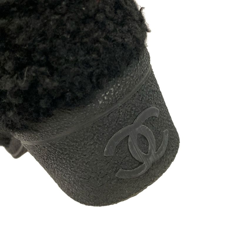 Chanel Short Boots 36 C Women - G34080 Black and Ivory Leather Mouton