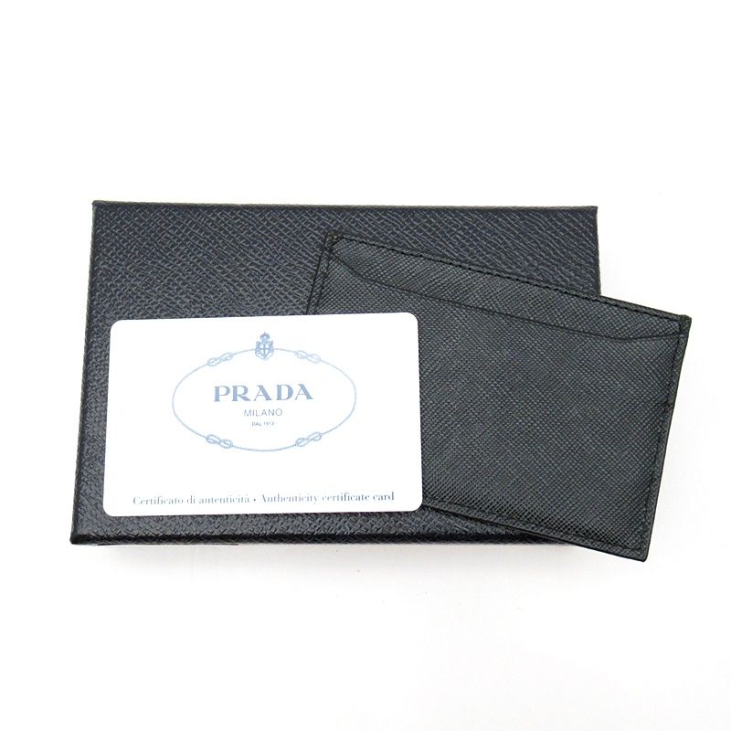 Prada Card Case 1m1362 Saffiano Women Black (Nero)