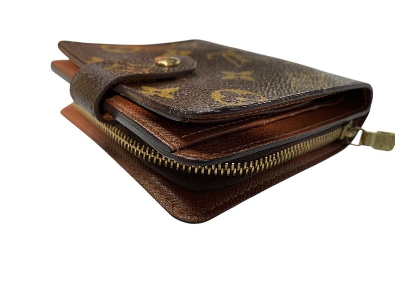 3562 Louis Vuitton Compact Zip Bifold Wallet Monogram Brown