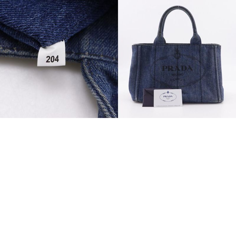 Prada Canapa Tote Bag 1bg439 Denim Blue Ladies Handbag