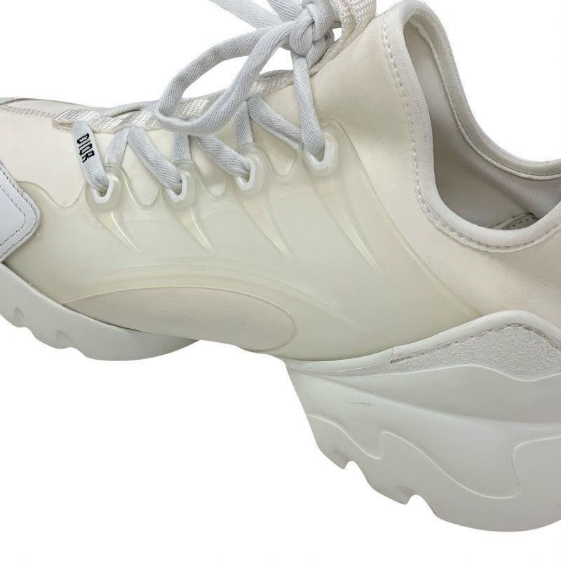 Christian Dior D-connect Sneakers Shoes Rubber Fabric Leather White Logo