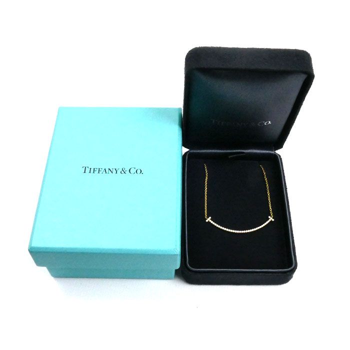 Tiffany & Co 18k Yellow Gold Yellow Gold T-Smile Diamond Small Necklace