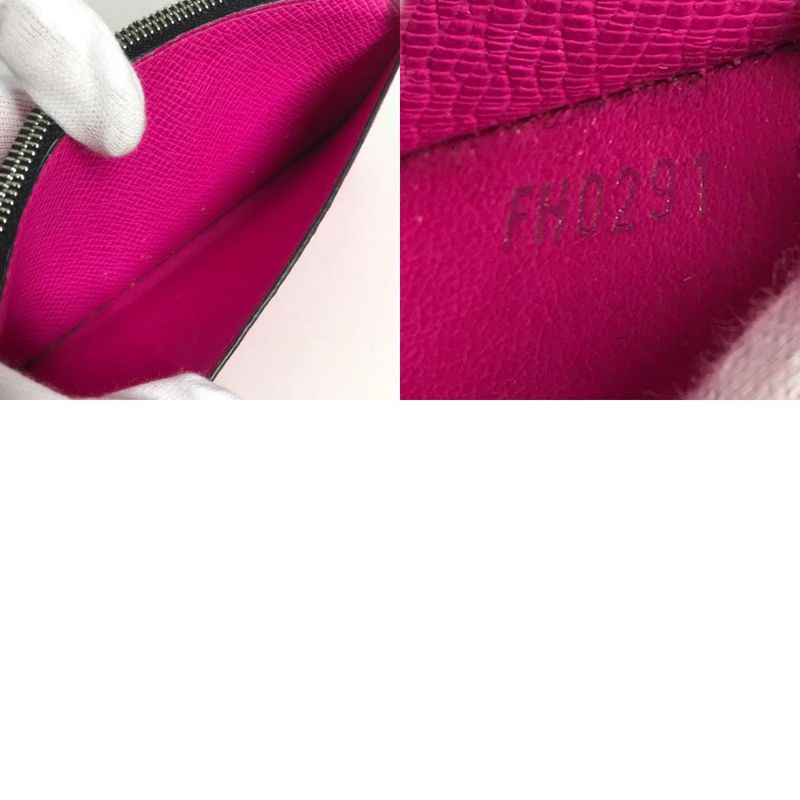 Louis Vuitton Coin Case Coin Card Holder M30777 Taiga Leather Pink