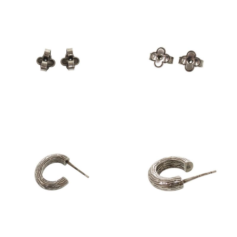 Louis Vuitton Bookle LV Wood Mp2783 Metal Silver Earrings LV 0667 Louis Vuitton