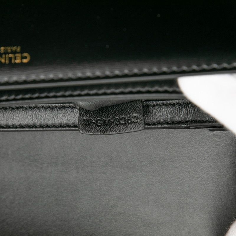 Celine Triomphe Teen Crossbody Shoulder Bag Black Calfskin Women's Celine