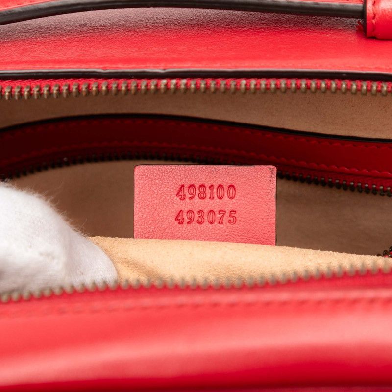 Gucci GG Marmont Chain Shoulder Bag 498100 Red Leather Women's Gucci