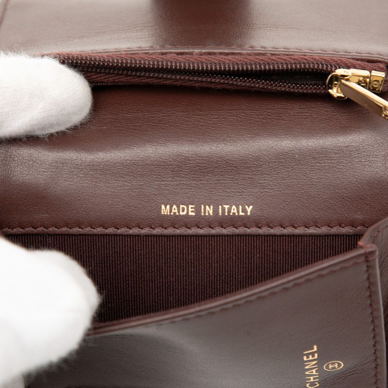 Chanel Matelasse Coco Mark Card Case Coin Case Black Caviar Skin Women Chanel