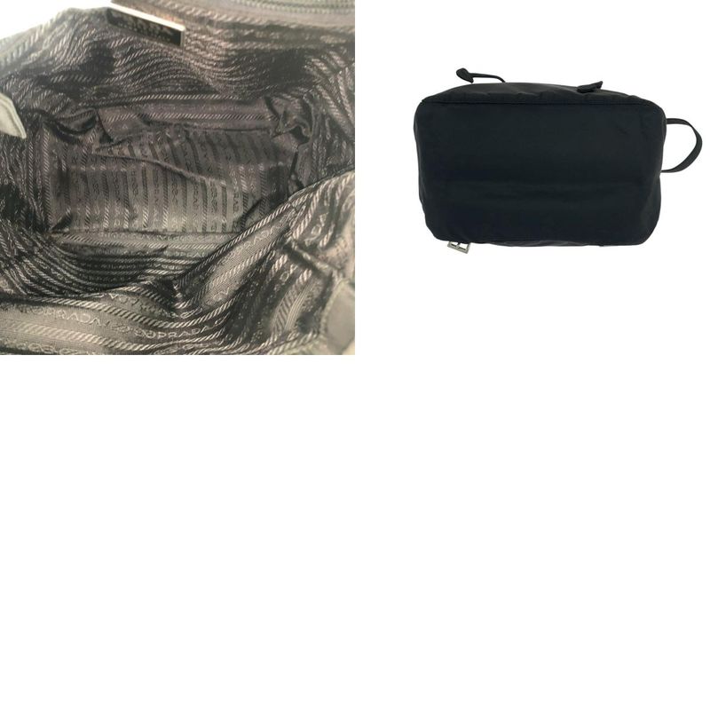 Prada Tessuto Triangle Logo Plate Black Silver Hardware Nylon Backpack Daypack