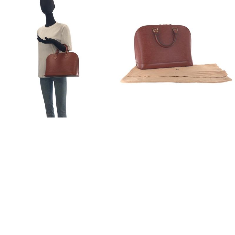 Louis Vuitton Epi Alma Brown Gold Hardware Leather M52143 Handbag Tote Bag