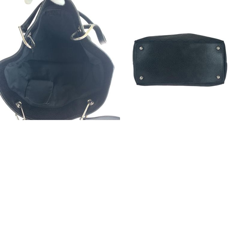 Gucci Black Silver Hardware GG Canvas 10836 Tote Bag Shoulder Bag Women 506382