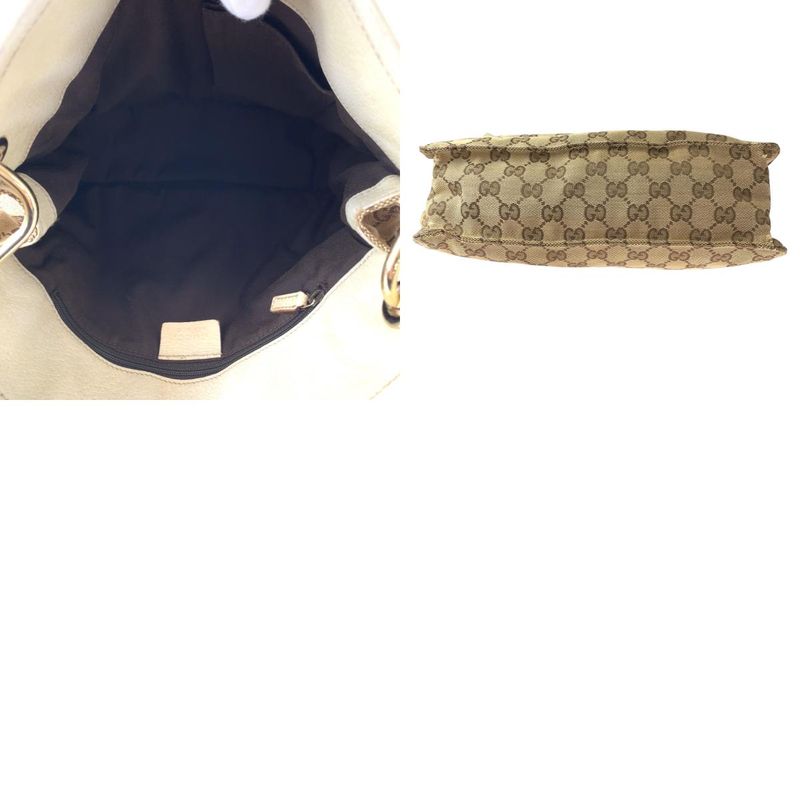 Gucci Brown Beige Gold Hardware GG Canvas 120841 Shoulder Bag Crossbody