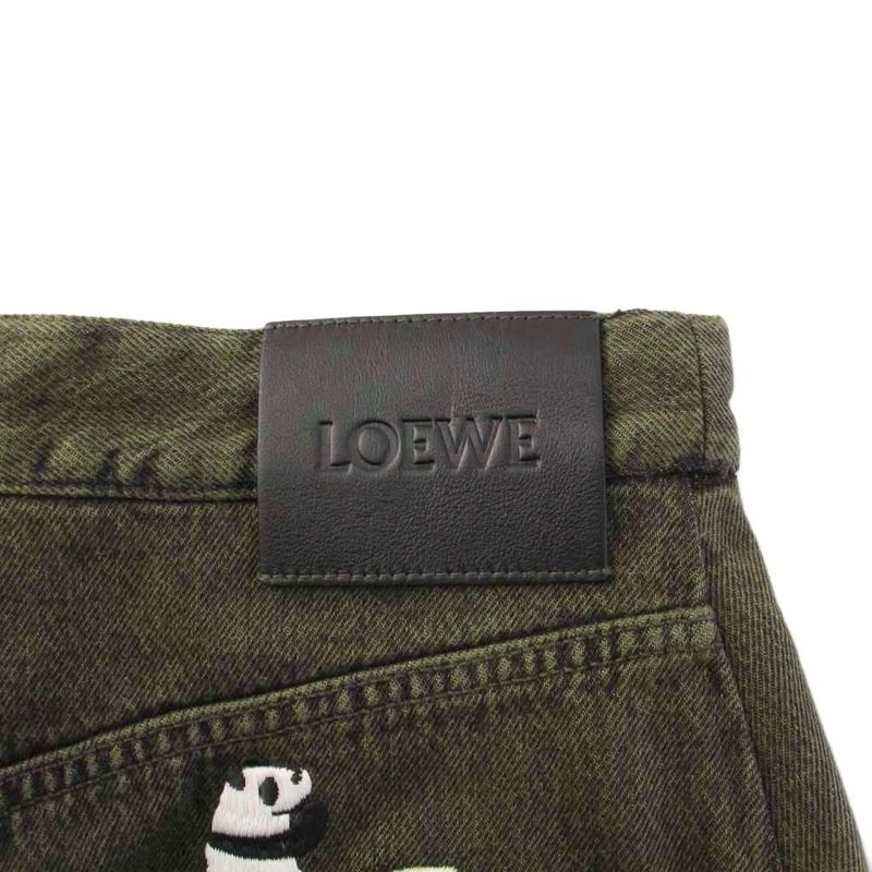 Loewe 24SS SUNA Fujita Denim Pants Baggy Jeans 36 Green S359y11xay KH