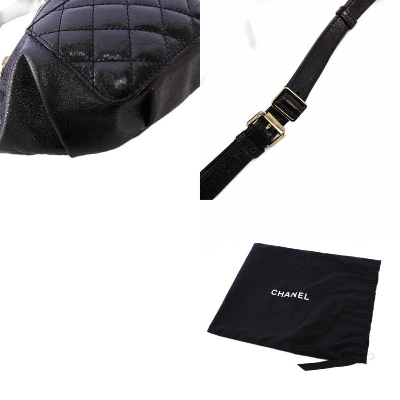 Chanel Coco Mark Matelasse Waist Bag Body Bag Leather Black 25th A57832 KH - OH