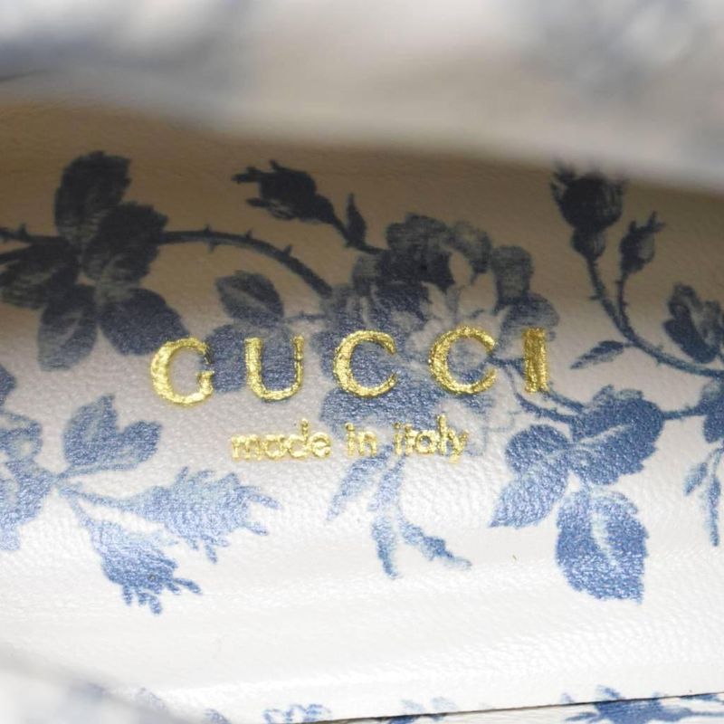 Gucci Long Boots GG Marmont Double G Leather 36.5 Black AA